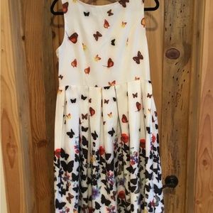 Butterfly Fit and Flare MIDI Dress